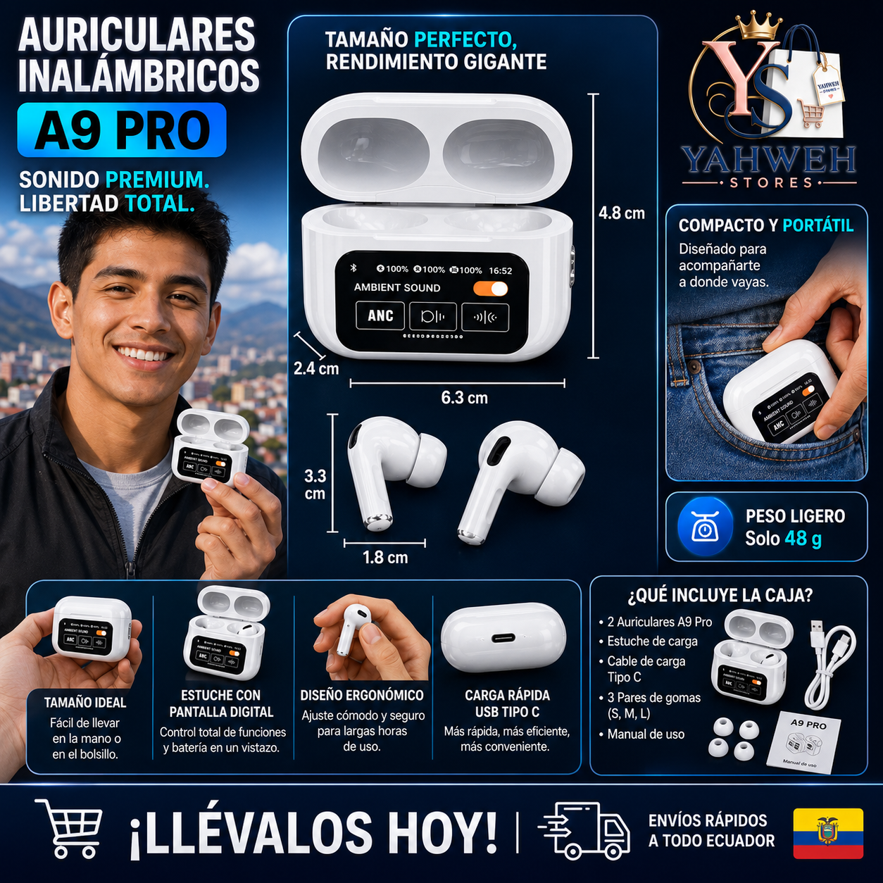 AURICULARES INALAMBRICOS A9 PRO