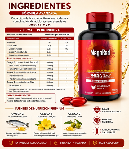 MegaRed Omega 3 6 9